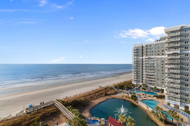 water view featuring a beach view