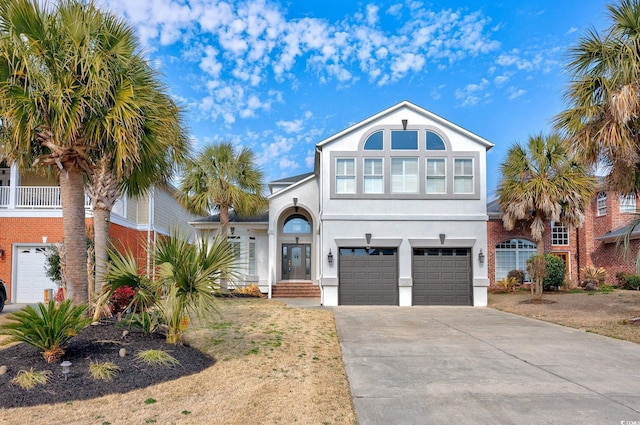 view of front facade featuring a garage