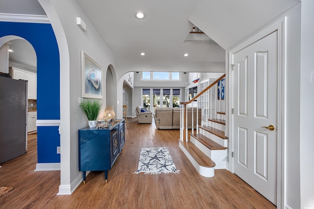 entrance foyer featuring light wood-type flooring