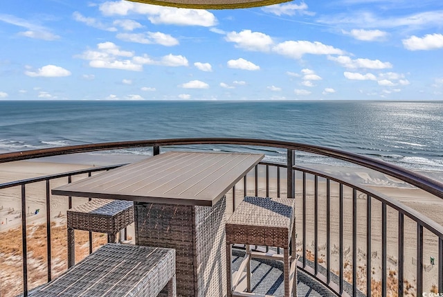 balcony with a water view