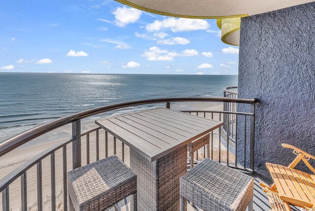 balcony with a water view