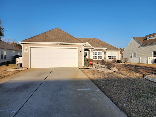 view of front facade with a garage