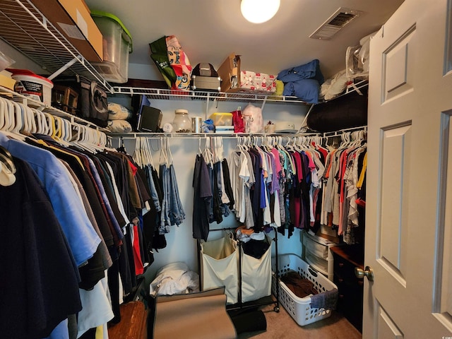 spacious closet with carpet floors