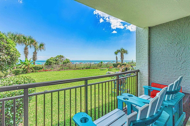 balcony with a water view