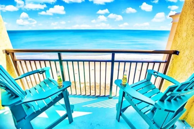 balcony with a water view