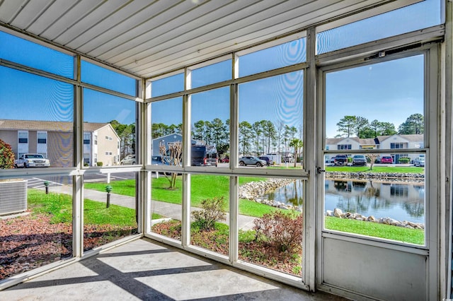 2151 Clearwater Dr Unit C, Surfside Beach, SC 29575 - unfurnished sunroom with a water view and a residential view