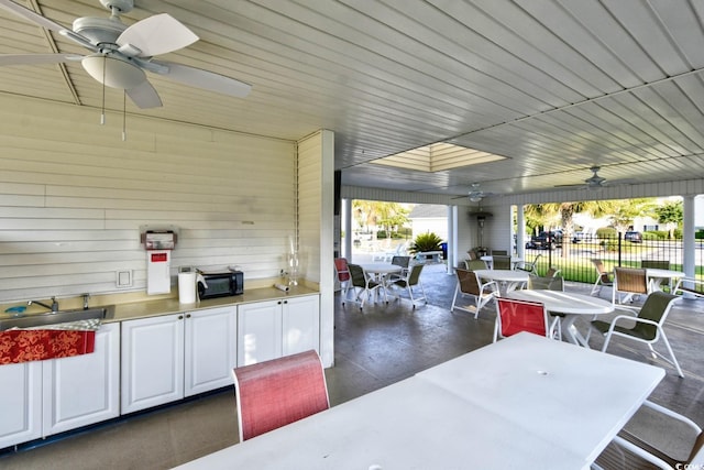 view of patio / terrace with ceiling fan