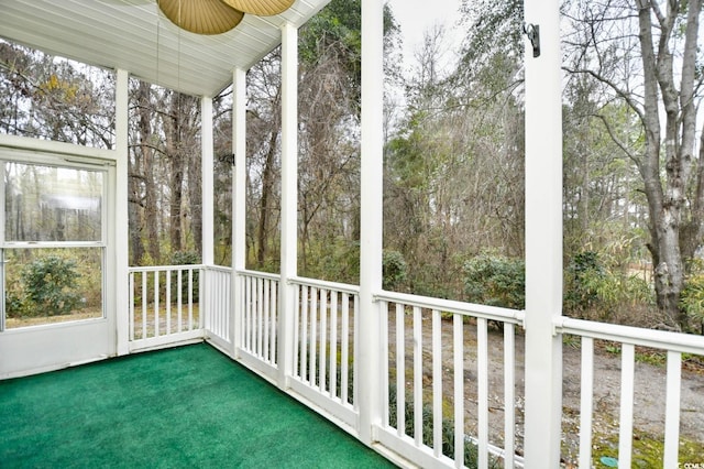 view of unfurnished sunroom