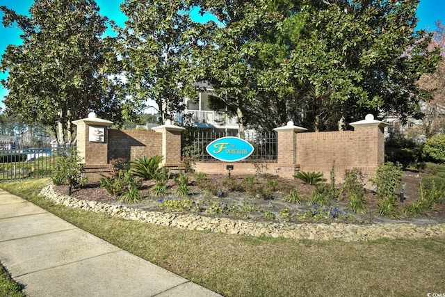 view of community sign