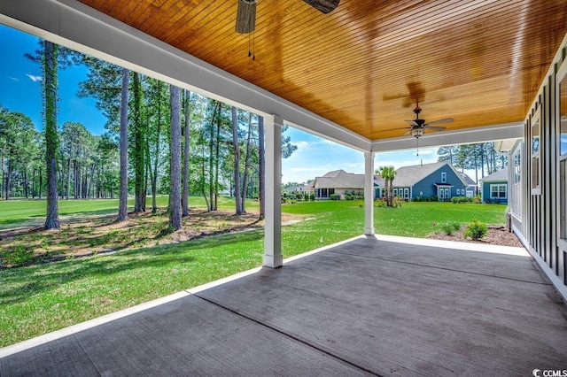 view of patio with a ceiling fan