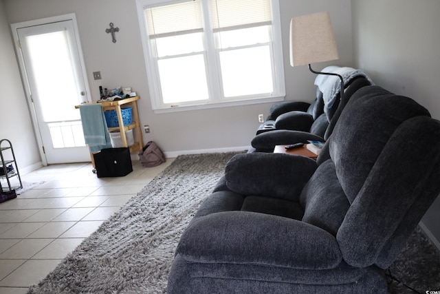 view of tiled living room