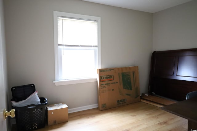 bedroom featuring light wood-type flooring