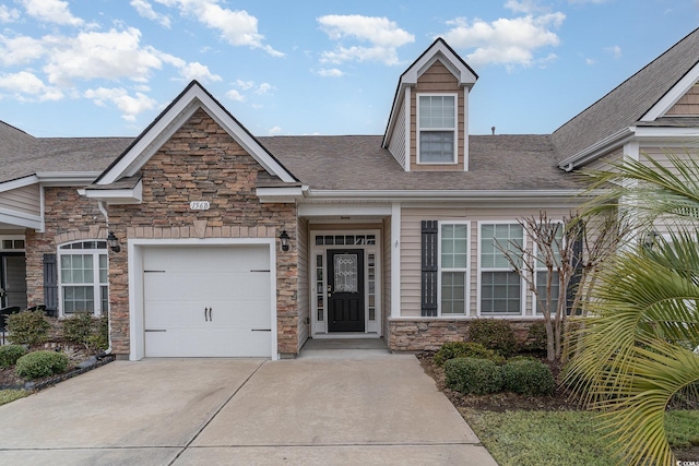 view of front of house with a garage