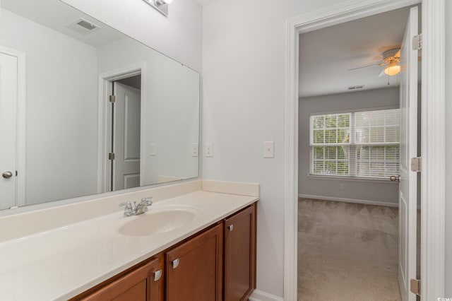 156 Parmelee Dr Unit B, Murrells Inlet, SC 29576 - bathroom featuring vanity, baseboards, and a ceiling fan