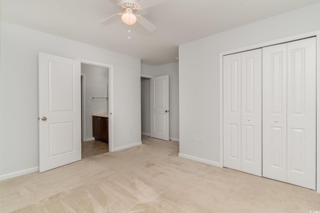 156 Parmelee Dr Unit B, Murrells Inlet, SC 29576 - unfurnished bedroom featuring light colored carpet, a closet, baseboards, and connected bathroom