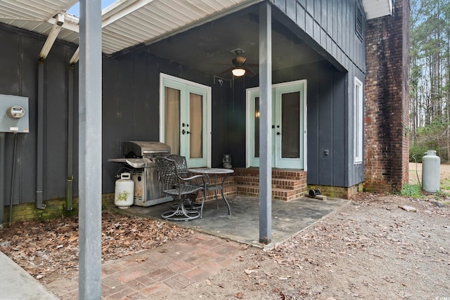 view of patio / terrace with entry steps and area for grilling