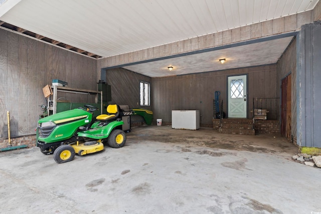 view of garage