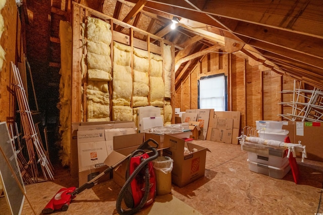 view of unfinished attic