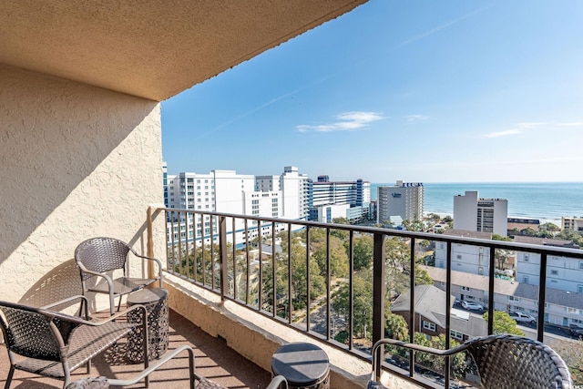 balcony with a water view