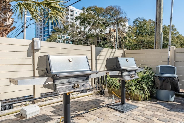 view of patio with grilling area