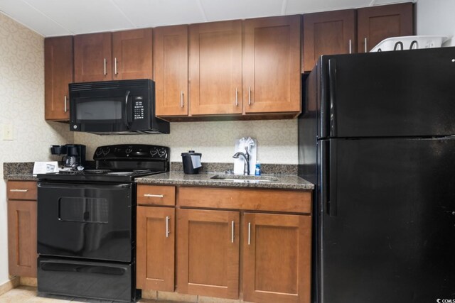 1105 S Ocean Blvd Unit 1134, Myrtle Beach, SC 29577 - kitchen featuring sink and black appliances
