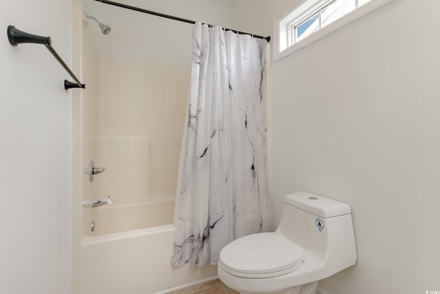 130 Lazy Willow Ln Unit 204, Myrtle Beach, SC 29588 - bathroom with tile patterned floors, shower / bath combination with curtain, and toilet