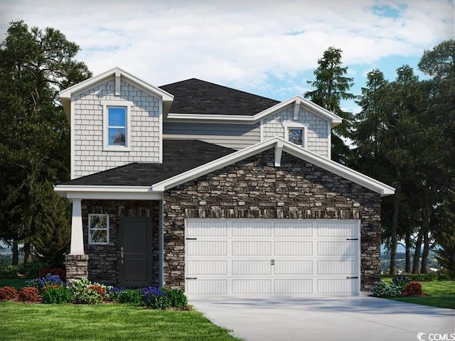 craftsman-style home with a garage