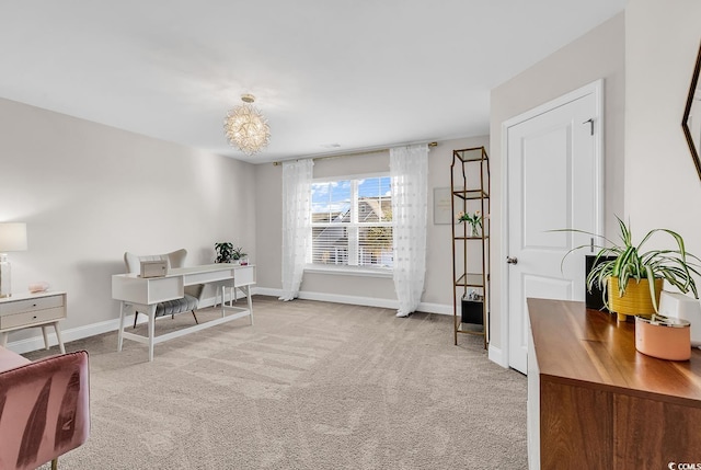 sitting room with light colored carpet