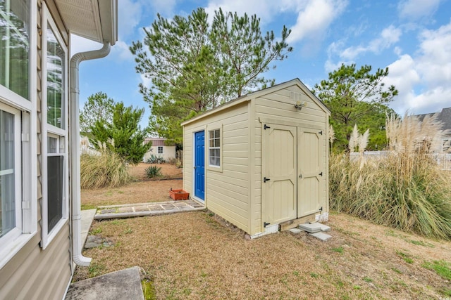 view of shed