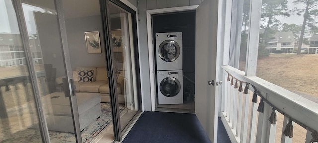 3700 Golf Colony Dr Unit 26G, Little River, SC 29566 - laundry area with stacked washer and clothes dryer