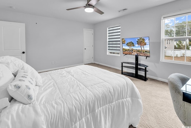145 Bendick Ct, Little River, SC 29566 - carpeted bedroom with ceiling fan, baseboards, and visible vents
