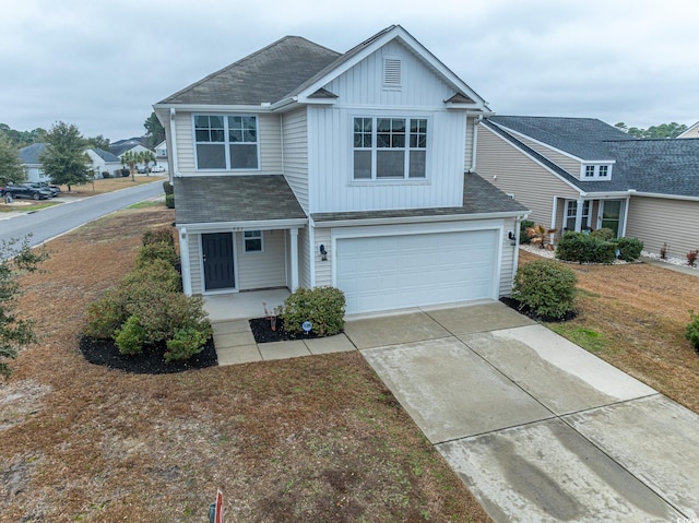 view of property featuring a garage