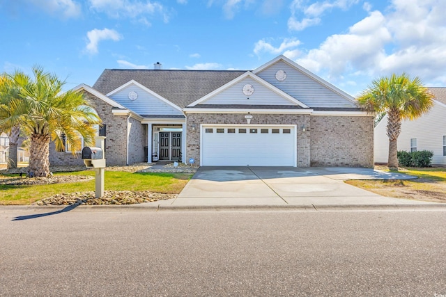 view of front facade with a garage