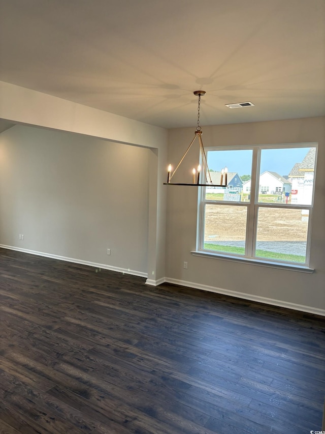 174 Glengrove Ln, Murrells Inlet, SC 29576 - unfurnished dining area with a chandelier and dark wood finished floors