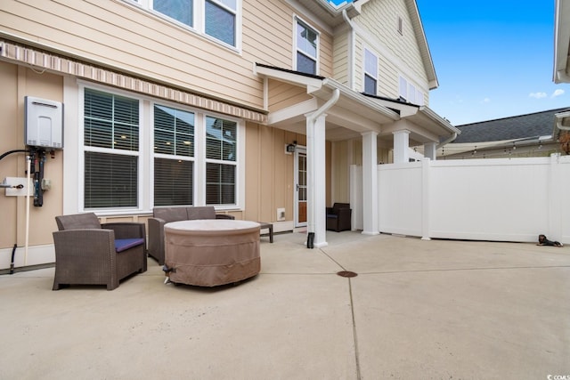 view of patio with fence