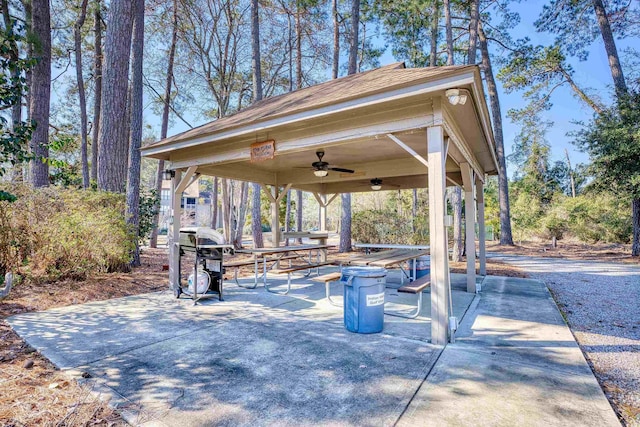 surrounding community with a gazebo and a patio