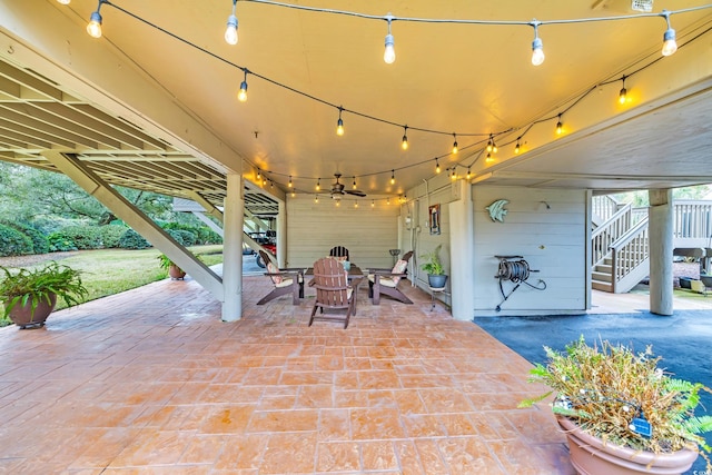 view of patio / terrace with ceiling fan