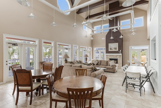 dining room with french doors