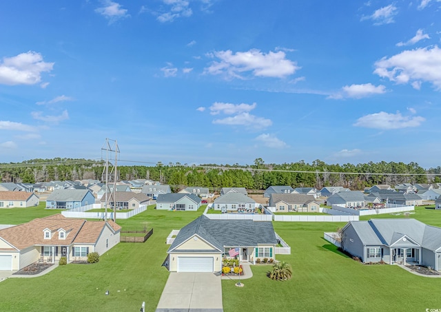 aerial view with a residential view