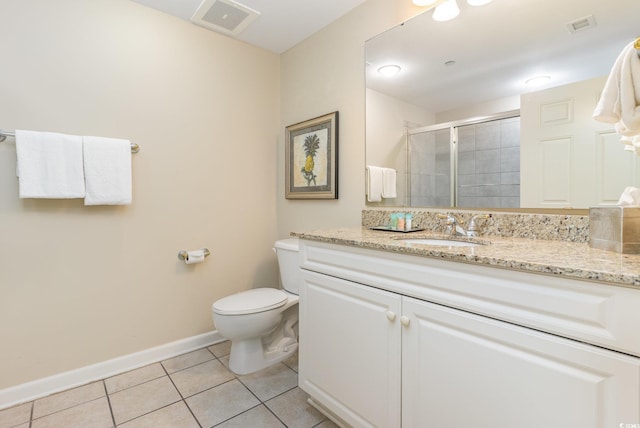 9994 Beach Club Dr Unit 1601, Myrtle Beach, SC 29572 - full bathroom featuring tile patterned flooring, vanity, toilet, a shower stall, and baseboards