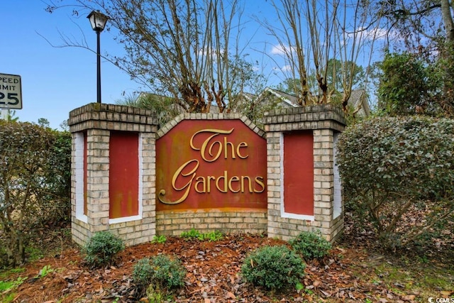 view of community sign