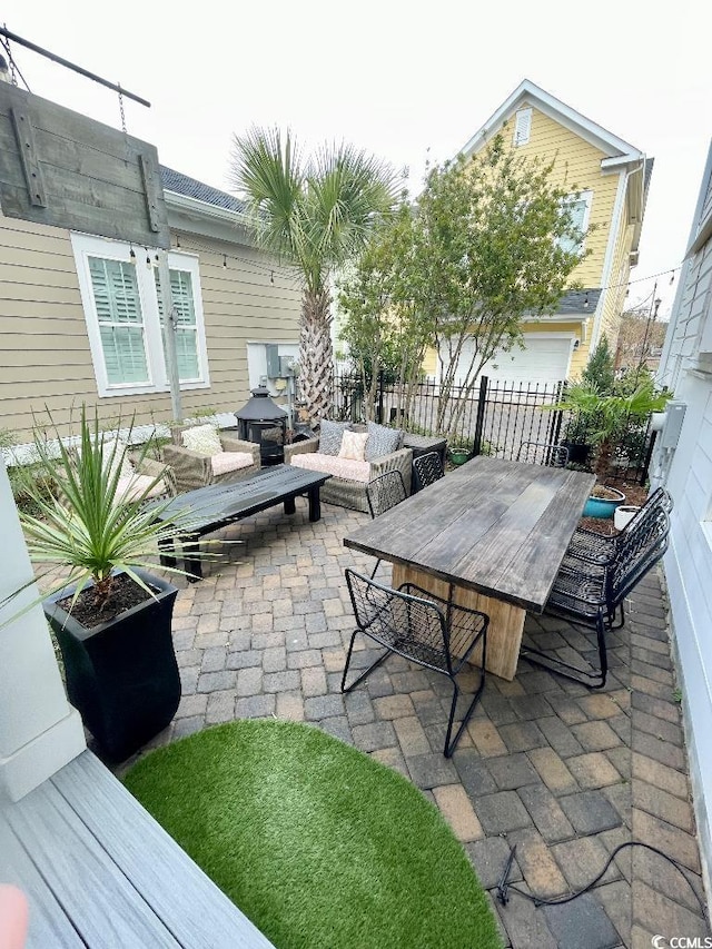 view of patio with an outdoor living space