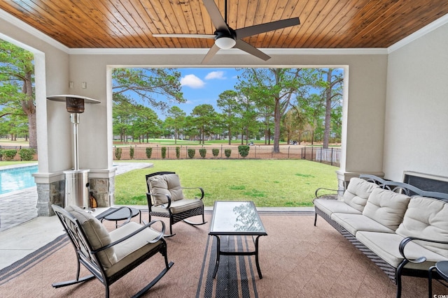 view of patio / terrace featuring outdoor lounge area and ceiling fan