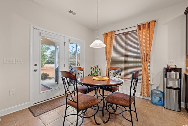 view of tiled dining area