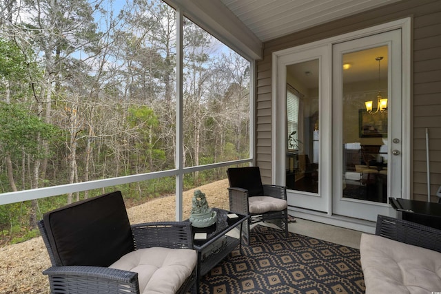 view of sunroom