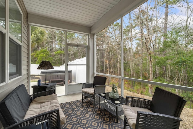 view of sunroom