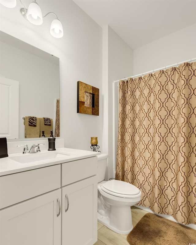 full bathroom featuring toilet and vanity