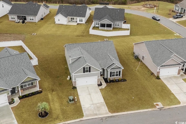 bird's eye view with a residential view