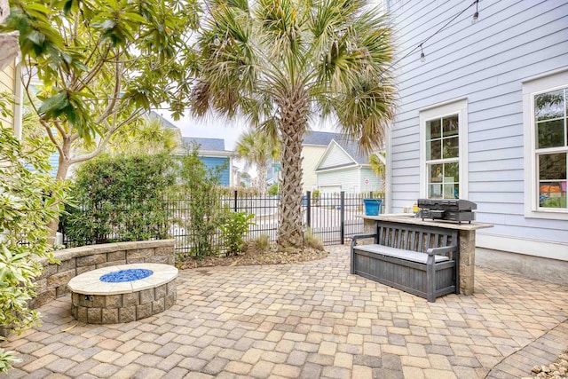 843 Howard Ave, Myrtle Beach, SC 29577 - view of patio featuring a fire pit and area for grilling