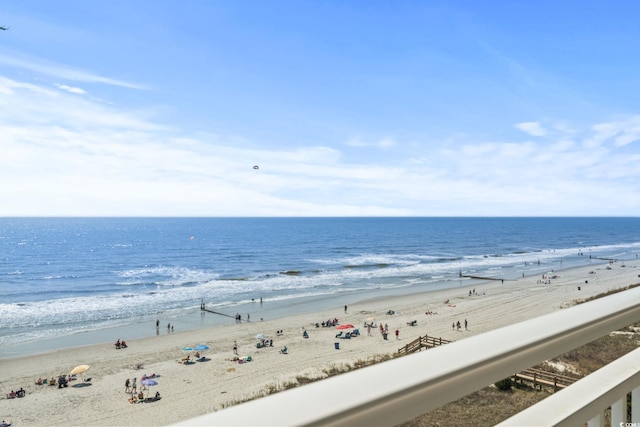 view of water feature featuring a view of the beach